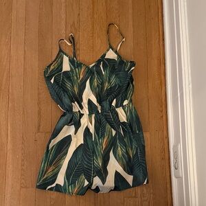 Leaf Print Romper